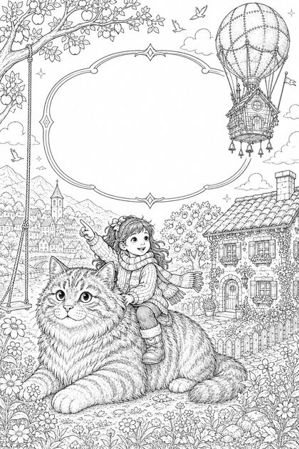 Lámina para colorear: Luna jugando con Misi