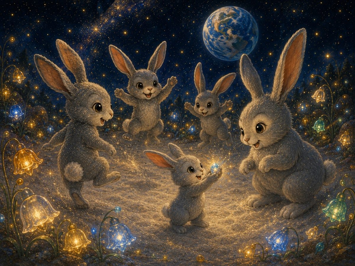 Los conejos lunares (y el conejito de la piedra), personaje de Luna y Misi