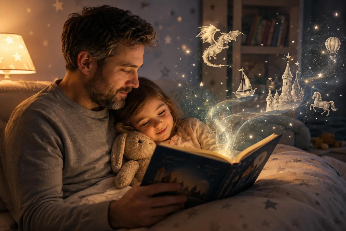 Ilustración de la noticia «¿Por qué es importante leer cuentos a los niños antes de dormir?»