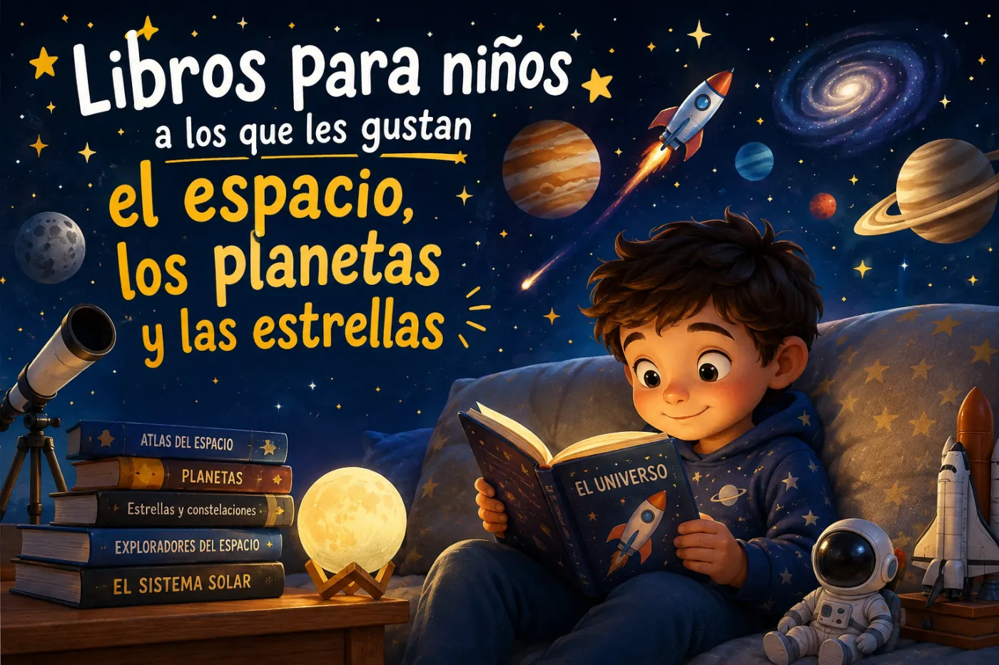 Ilustración de la noticia «Libros para niños a los que les gustan el espacio, los planetas y las estrellas»