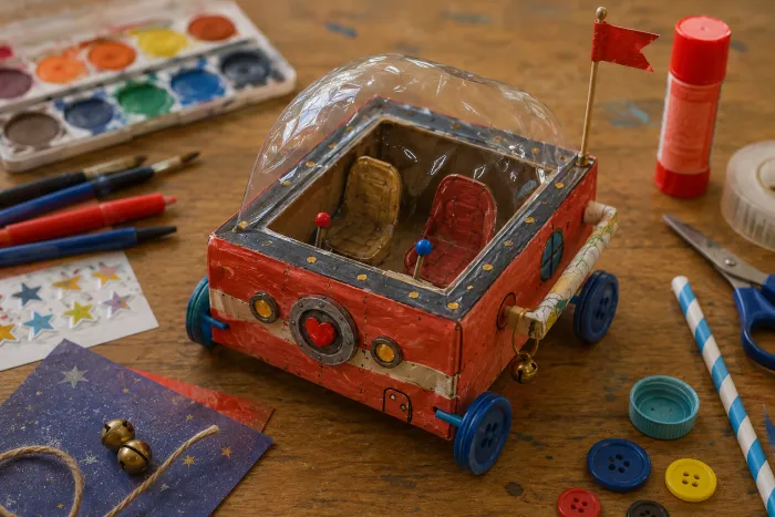 Manualidad: Crea tu Cascarón: Un coche mágico con ruedas giratorias